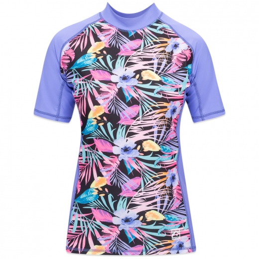 Лайкра женская KYOTO RAIKURA FLOWERS SHORT SLEEVE 2024 PURPLE Лайкра женская KYOTO RAIKURA FLOWERS SHORT SLEEVE 2024 PURPLE