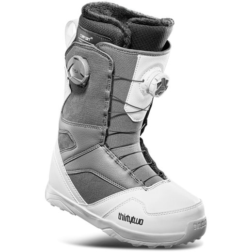 Женские ботинки для сноуборда THIRTY TWO STW DOUBLE BOA GREY/WHITE 2024 Женские ботинки для сноуборда THIRTY TWO STW DOUBLE BOA GREY/WHITE 2024