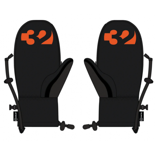 Варежки THIRTY TWO  CORP MITT 2023 BLACK/ORANGE Варежки THIRTY TWO  CORP MITT 2023 BLACK/ORANGE