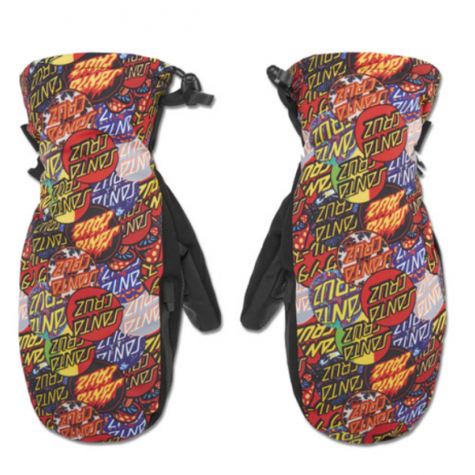 Варежки THIRTY TWO  SANTA CRUZ MITT 2023 BLACK/RED Варежки THIRTY TWO  SANTA CRUZ MITT 2023 BLACK/RED