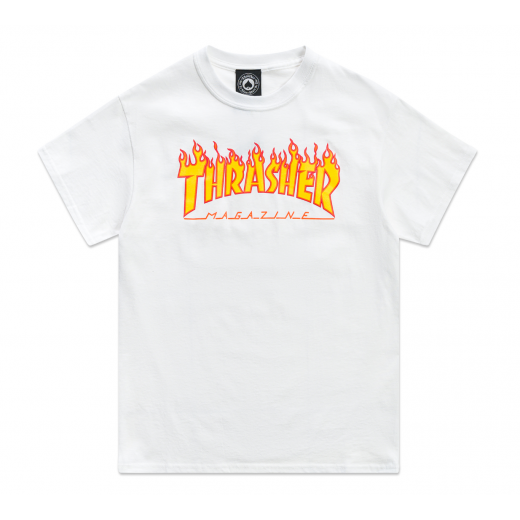 Футболка THRASHER FLAME LOGO 2024 WHITE Футболка THRASHER FLAME LOGO 2024 WHITE