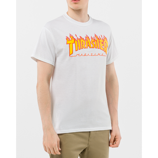 Футболка THRASHER FLAME LOGO 2024 WHITE Футболка THRASHER FLAME LOGO 2024 WHITE