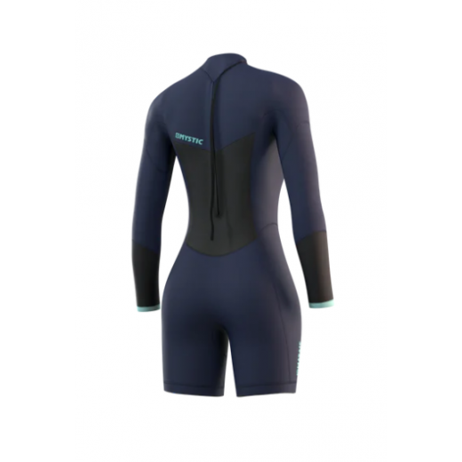 Женский гидрокостюм MYSTIC 2023 Brand Longarm Shorty 3/2mm Bzip Flatlock Night Blue Женский гидрокостюм MYSTIC 2023 Brand Longarm Shorty 3/2mm Bzip Flatlock Night Blue