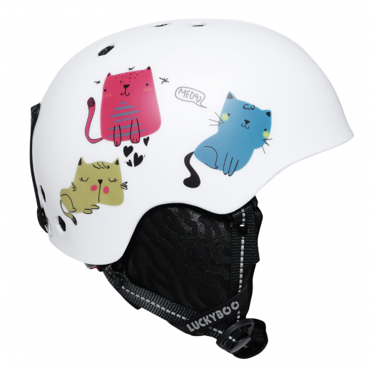 Детский шлем LUCKYBOO 2023 WHITE CAT Детский шлем LUCKYBOO 2023 WHITE CAT